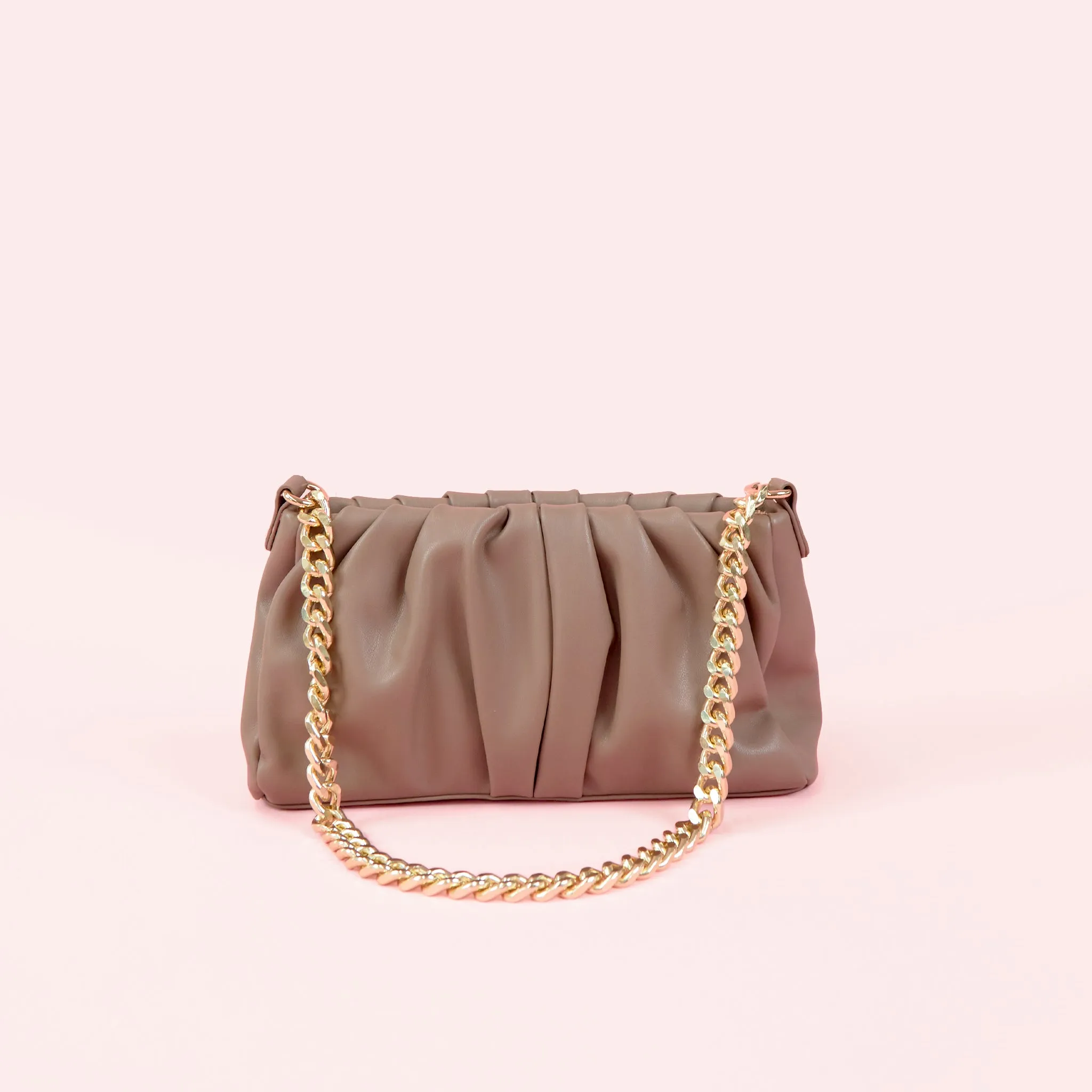 Ruched Handbag - Cocoa sold by Birdy Grey