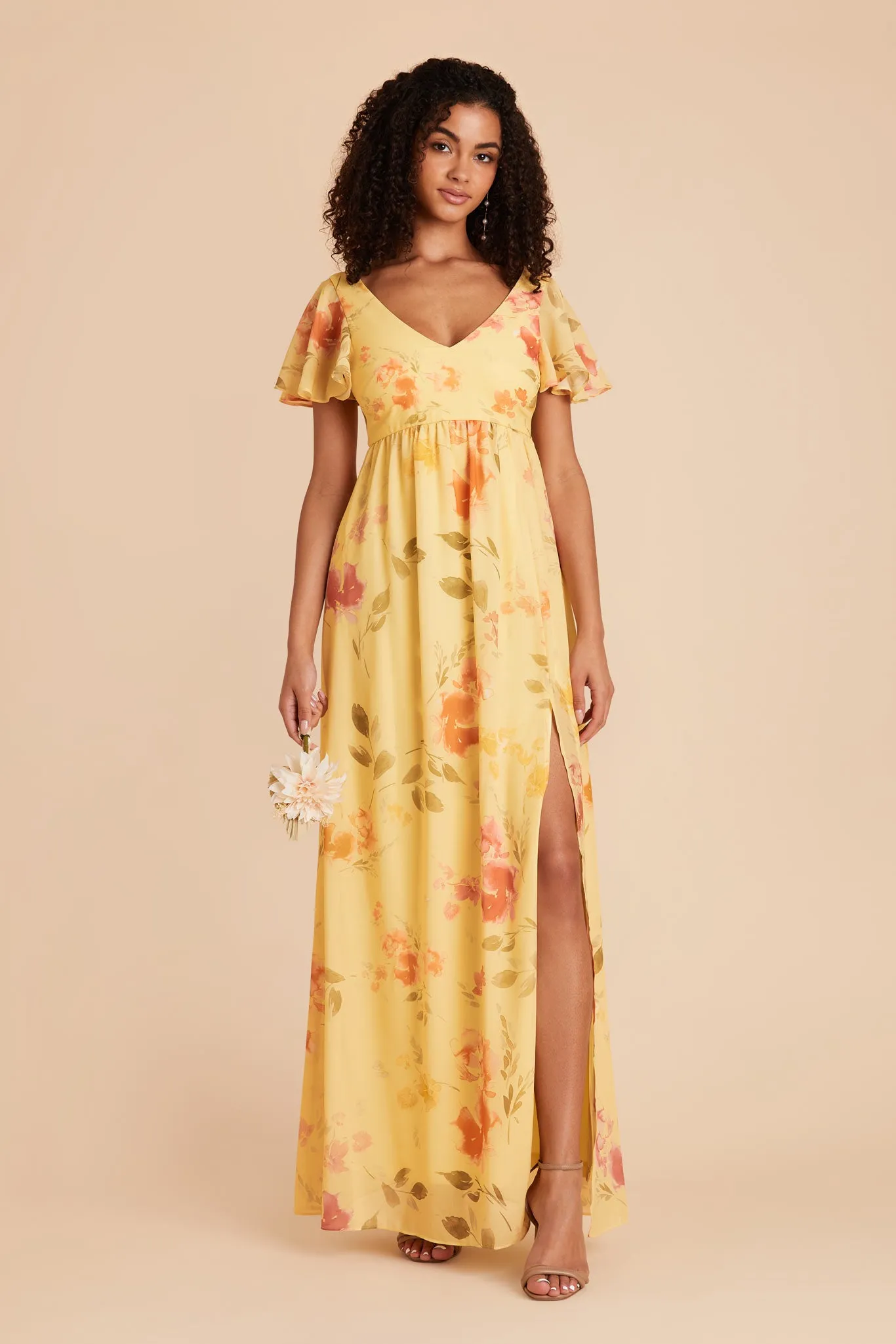 Hannah Empire Dress - Pale Yellow Rococo Floral sold by Birdy Grey product image thumbnail 2