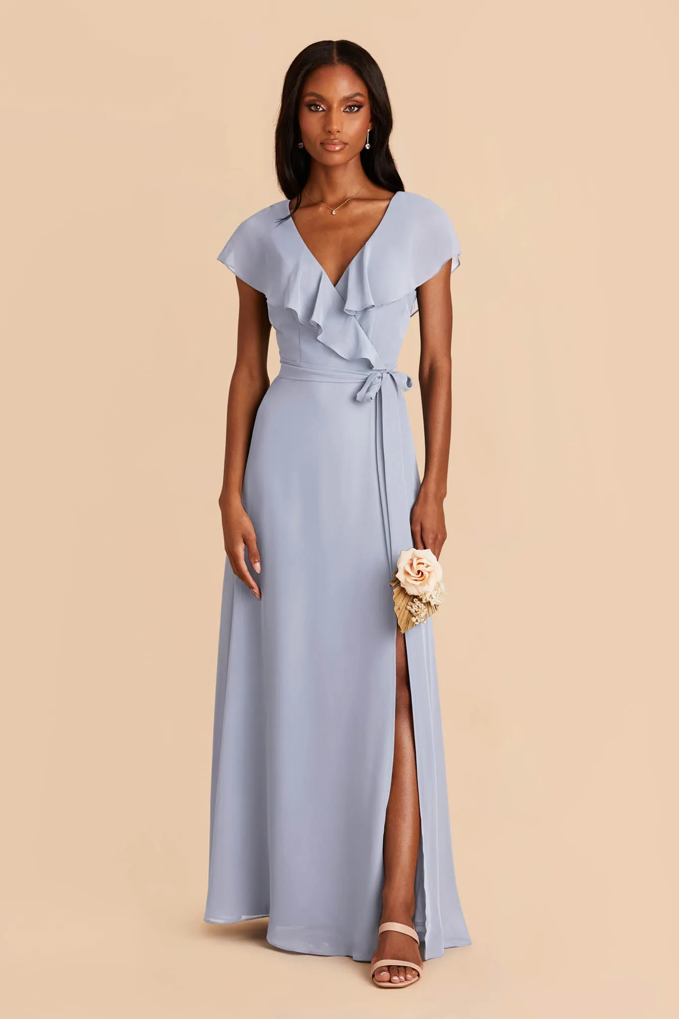 Jackson Chiffon Dress - Dusty Blue sold by Birdy Grey product image thumbnail 3