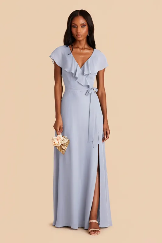Jackson Chiffon Dress - Dusty Blue sold by Birdy Grey
