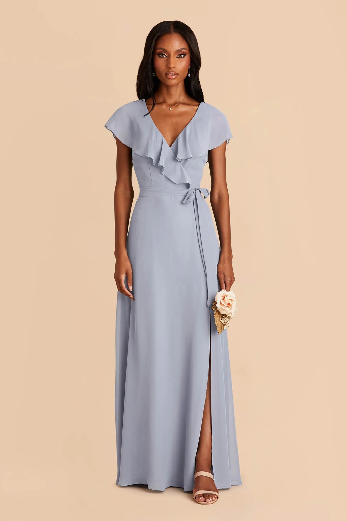 Jackson Chiffon Dress - Dusty Blue sold by Birdy Grey product image thumbnail 4