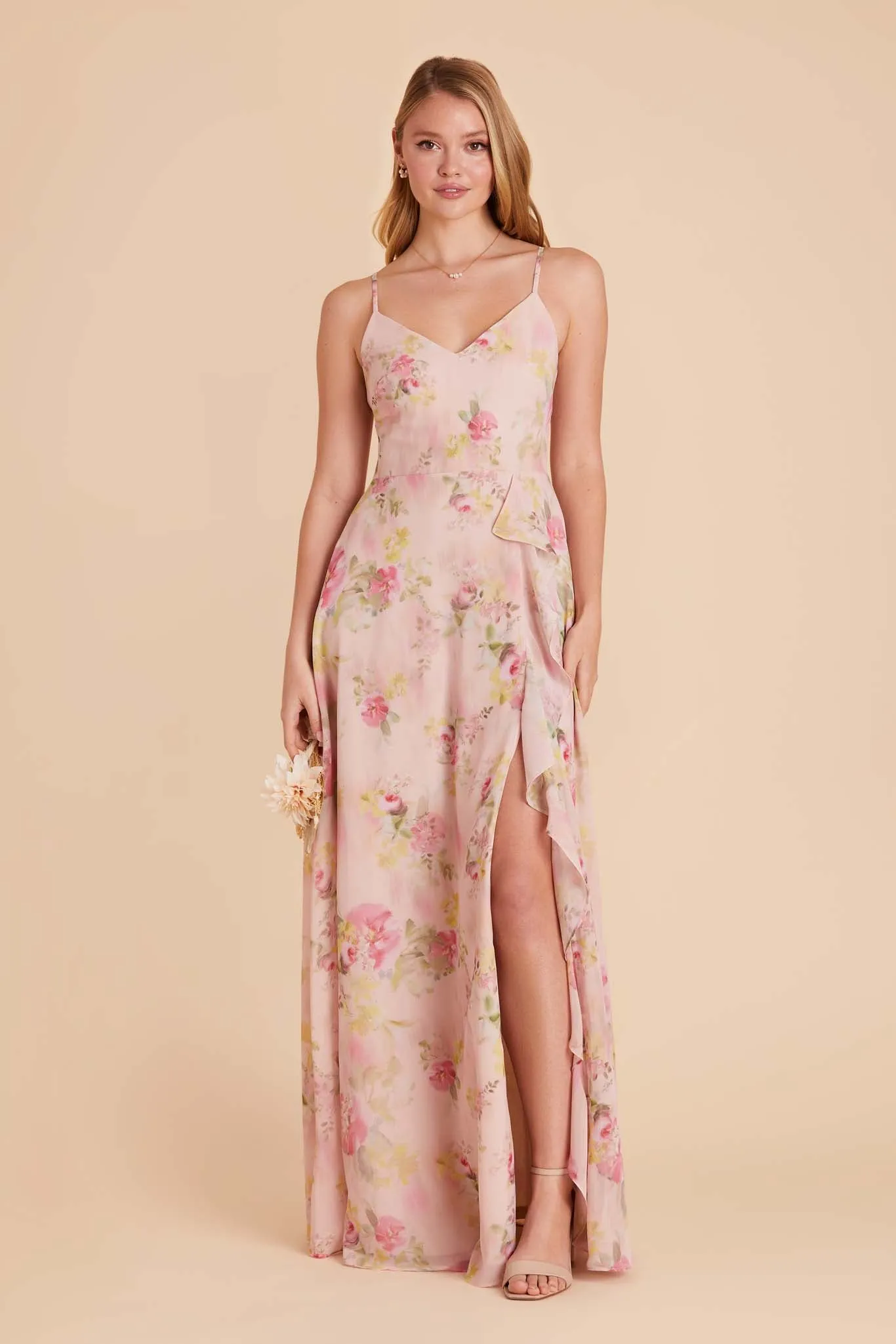 Theresa Chiffon Dress - Vintage Pink Floral sold by Birdy Grey