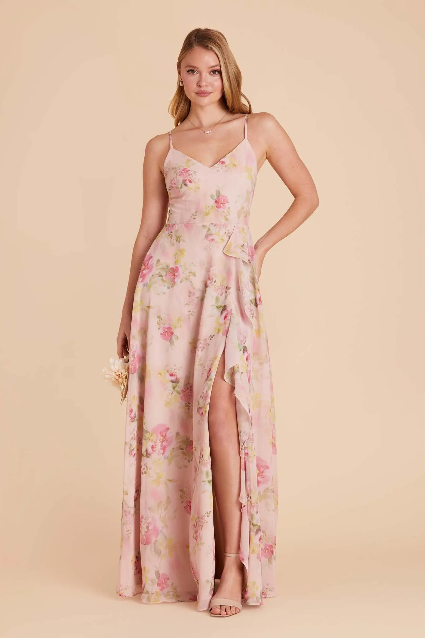 Theresa Chiffon Dress - Vintage Pink Floral sold by Birdy Grey product image thumbnail 5