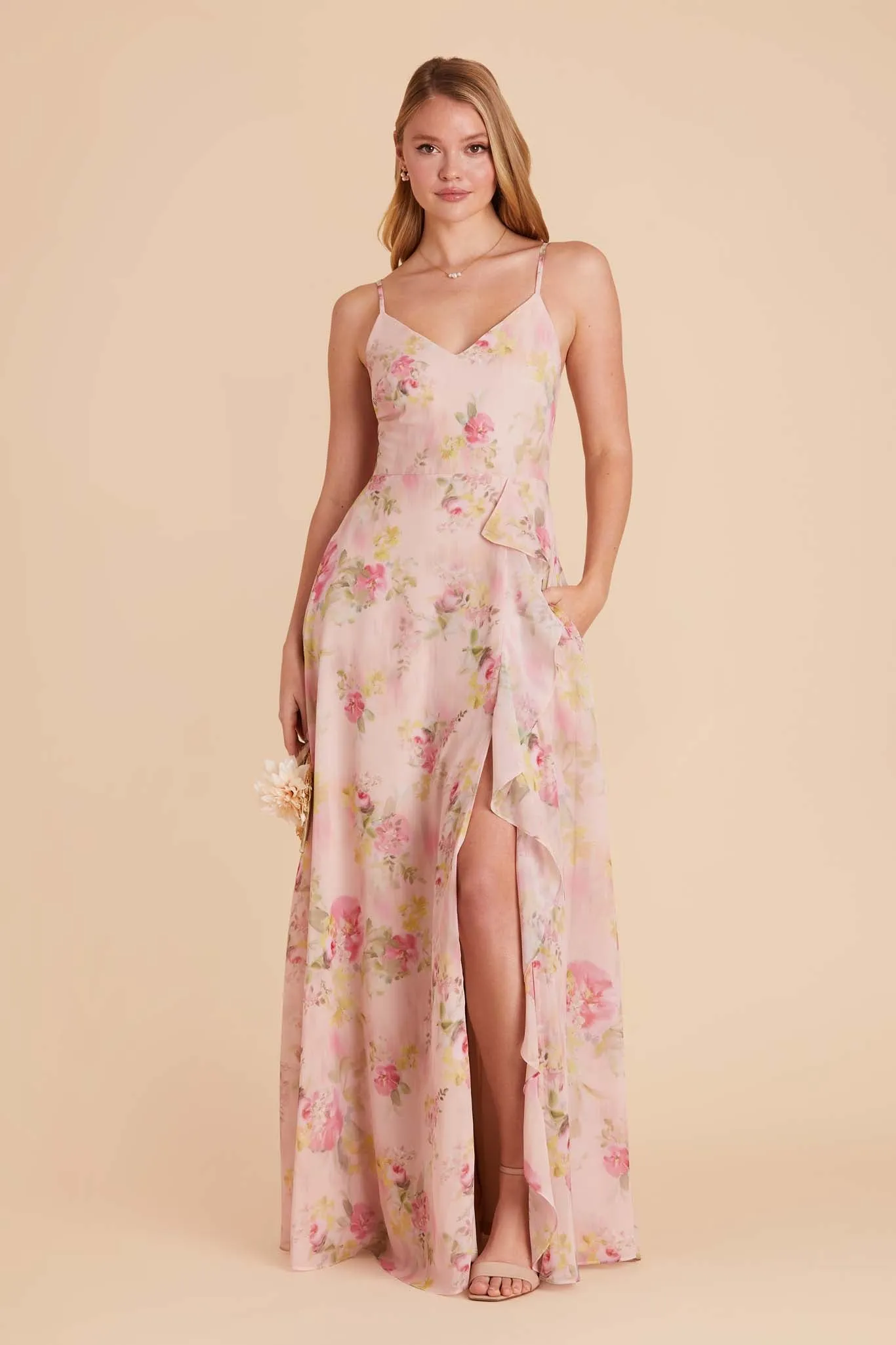 Theresa Chiffon Dress - Vintage Pink Floral sold by Birdy Grey product image thumbnail 4