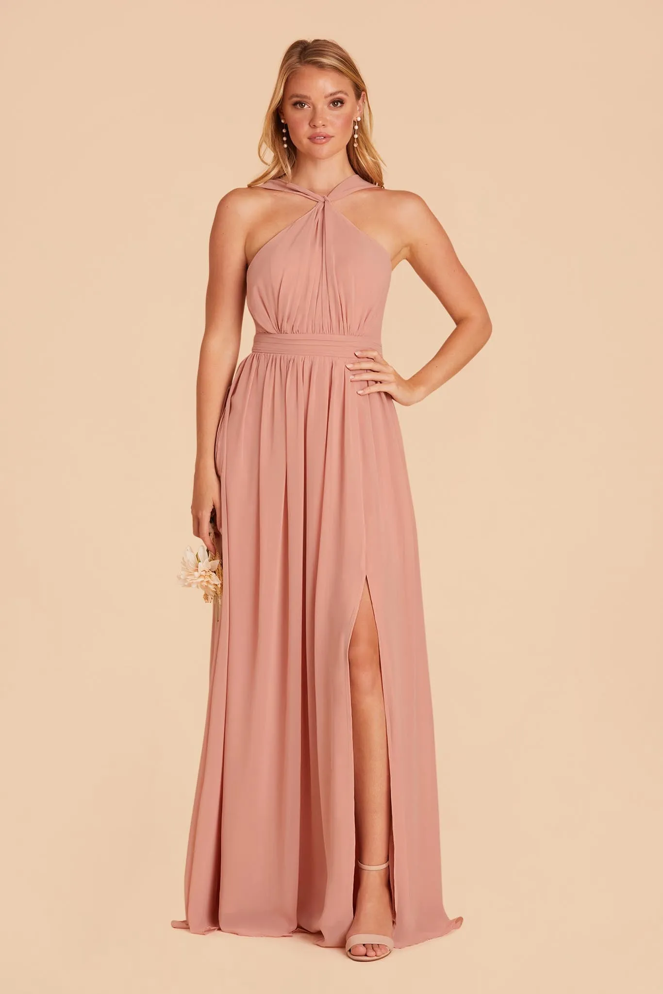Kiko Chiffon Dress - Dusty Rose sold by Birdy Grey product image thumbnail 3