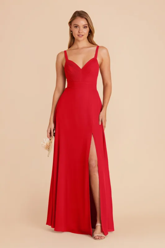 Deborah Chiffon Dress - Ruby Red sold by Birdy Grey
