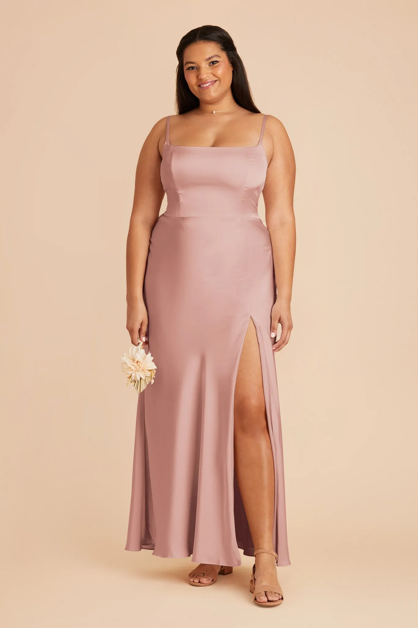 Mai Matte Satin Dress - English Rose sold by Birdy Grey product image thumbnail 2