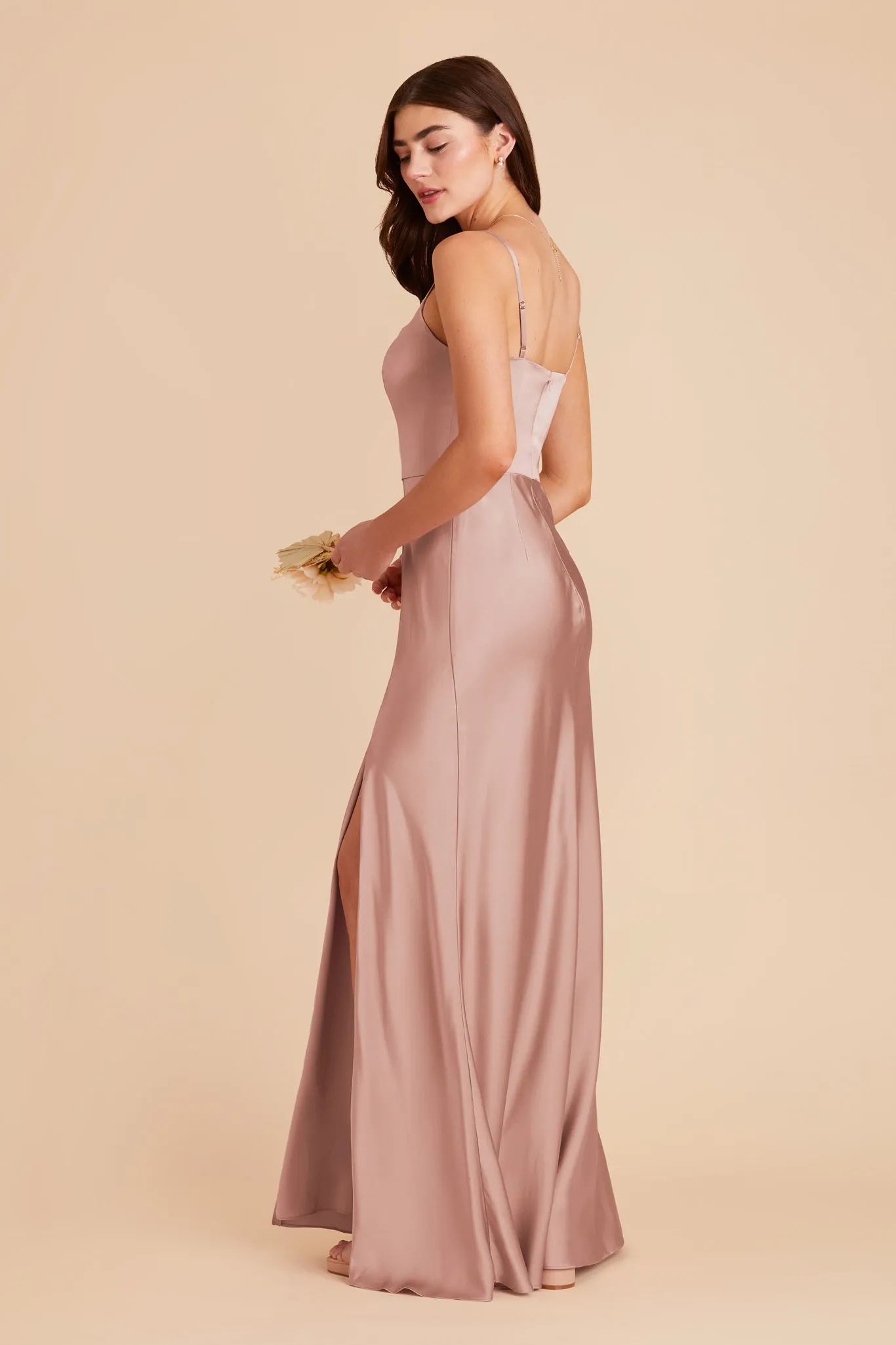 Mai Matte Satin Dress - English Rose sold by Birdy Grey product image thumbnail 4