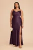 Lisa Long Matte Satin Dress - Plum sold by Birdy Grey