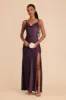 Lisa Long Matte Satin Dress - Plum sold by Birdy Grey