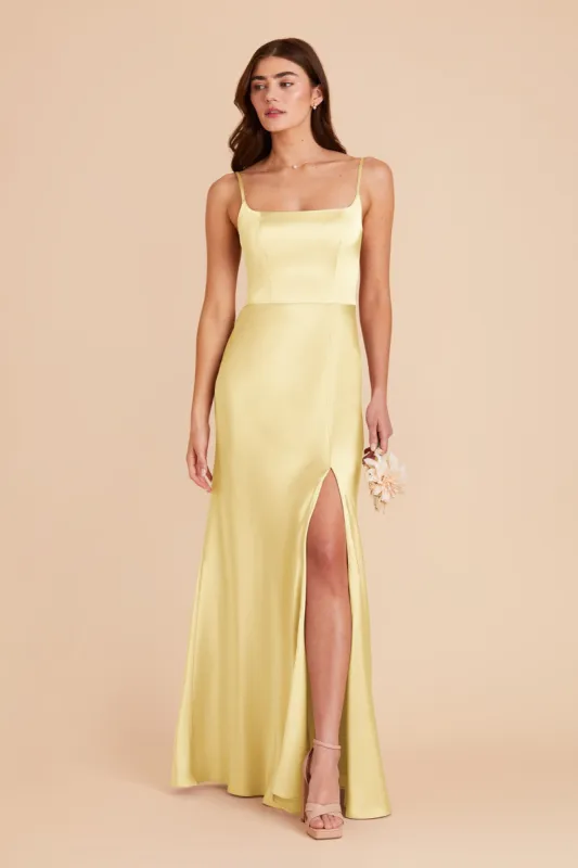 Mai Matte Satin Dress - Lemon Sorbet sold by Birdy Grey