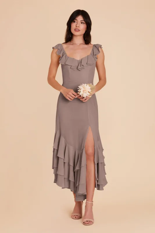 Ginny Chiffon Dress - Toffee sold by Birdy Grey