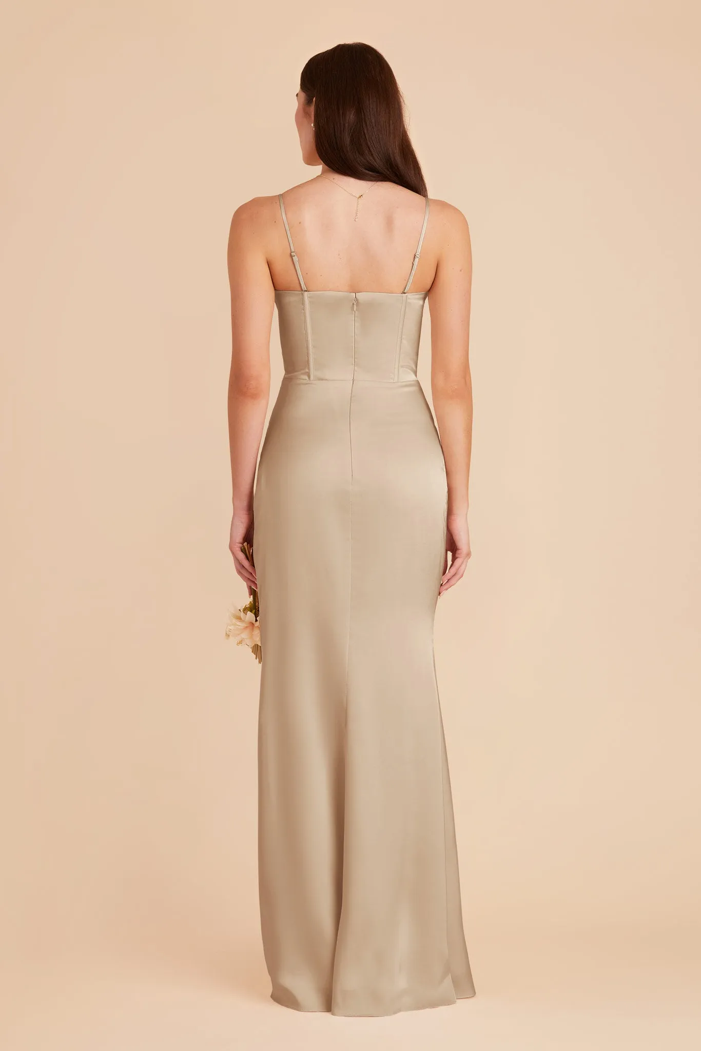 Carrie Matte Satin Dress - Neutral Champagne sold by Birdy Grey product image thumbnail 4