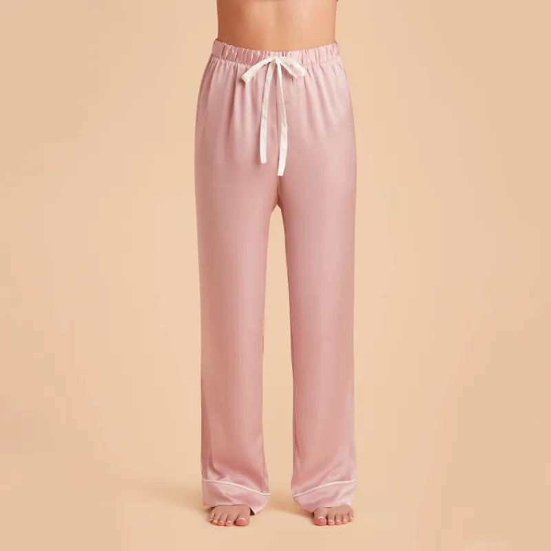 Jonny Satin Pajama Pants - Dusty Pink sold by Birdy Grey