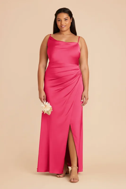 Jennifer Matte Satin Dress - Fuchsia sold by Birdy Grey