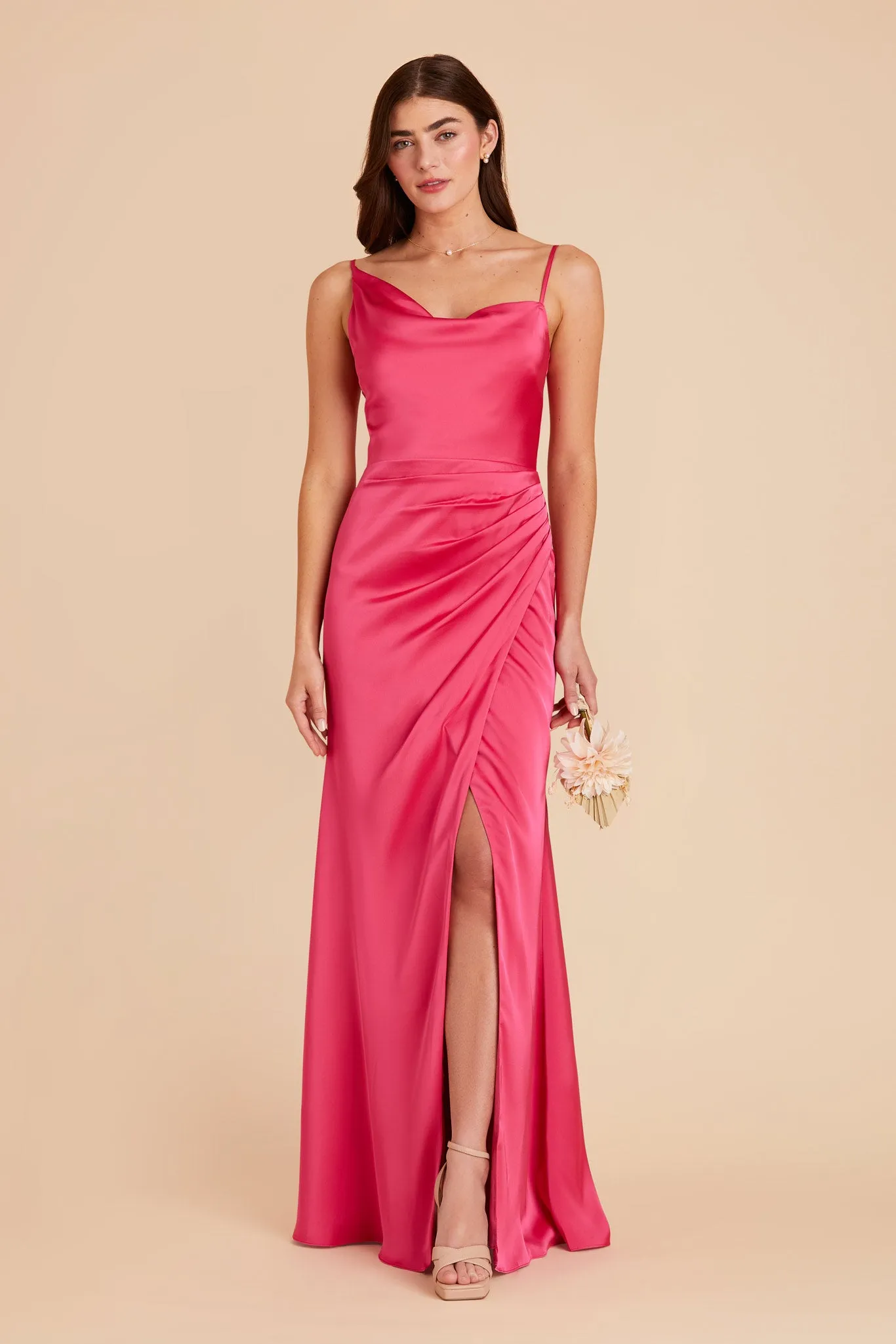 Jennifer Matte Satin Dress - Fuchsia sold by Birdy Grey product image thumbnail 3
