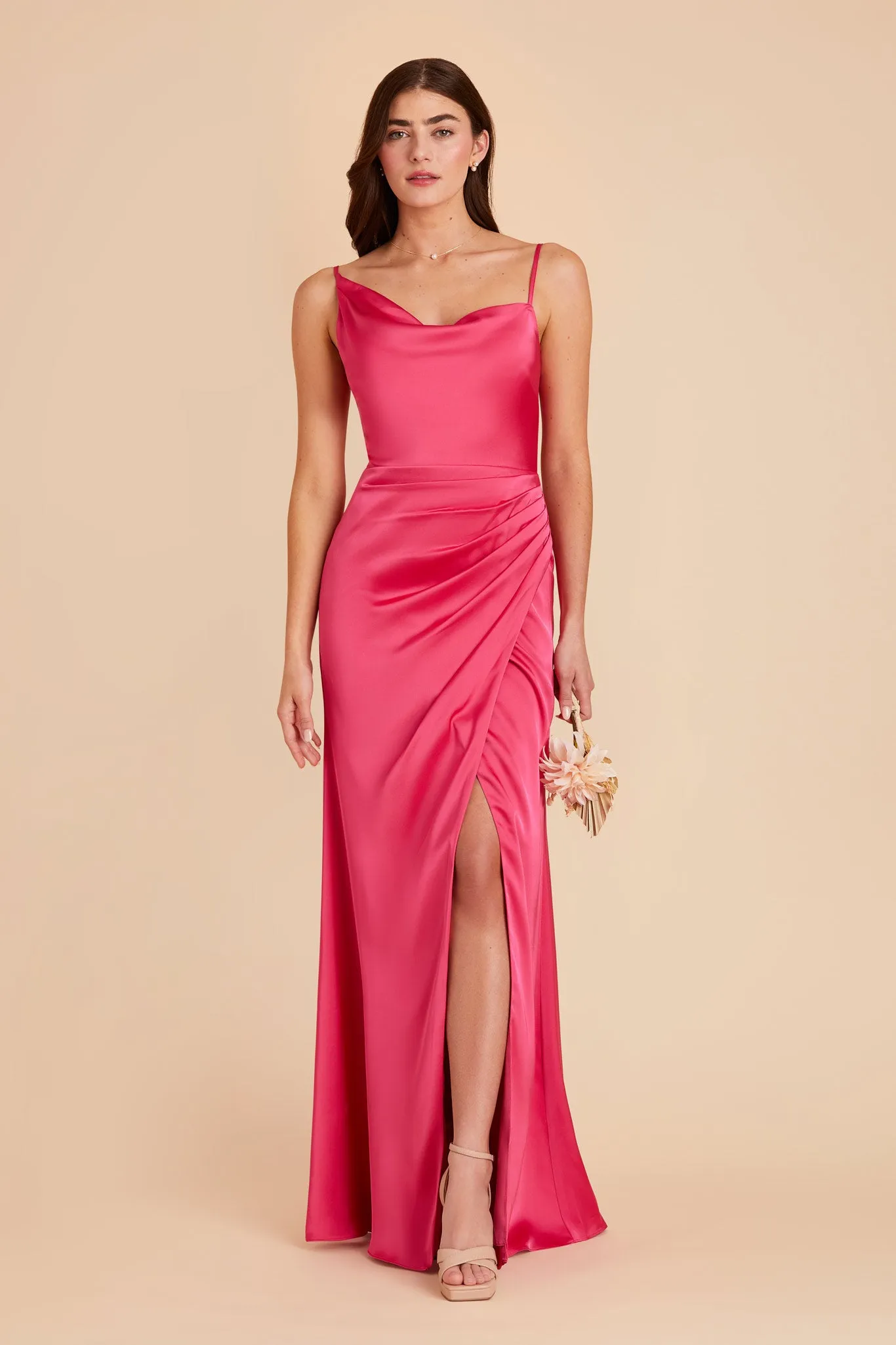 Jennifer Matte Satin Dress - Fuchsia sold by Birdy Grey product image thumbnail 2