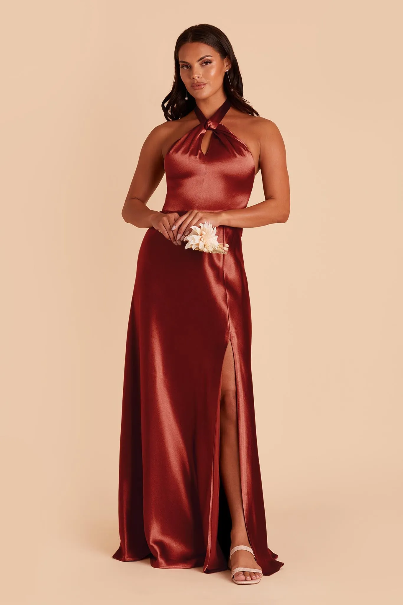 Monica Shiny Satin Dress - Spice sold by Birdy Grey product image thumbnail 5