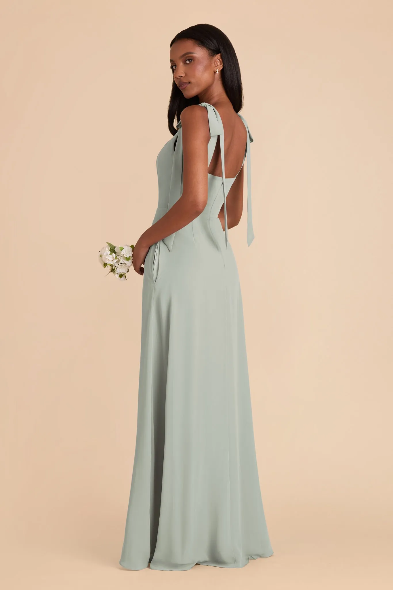 Alex Convertible Dress Chiffon - Sage sold by Birdy Grey product image thumbnail 5