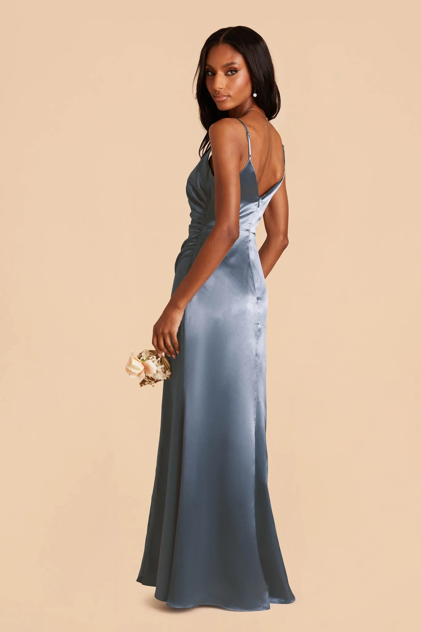 Catherine Shiny Satin Dress - French Blue sold by Birdy Grey product image thumbnail 4