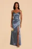 Catherine Shiny Satin Dress - French Blue sold by Birdy Grey