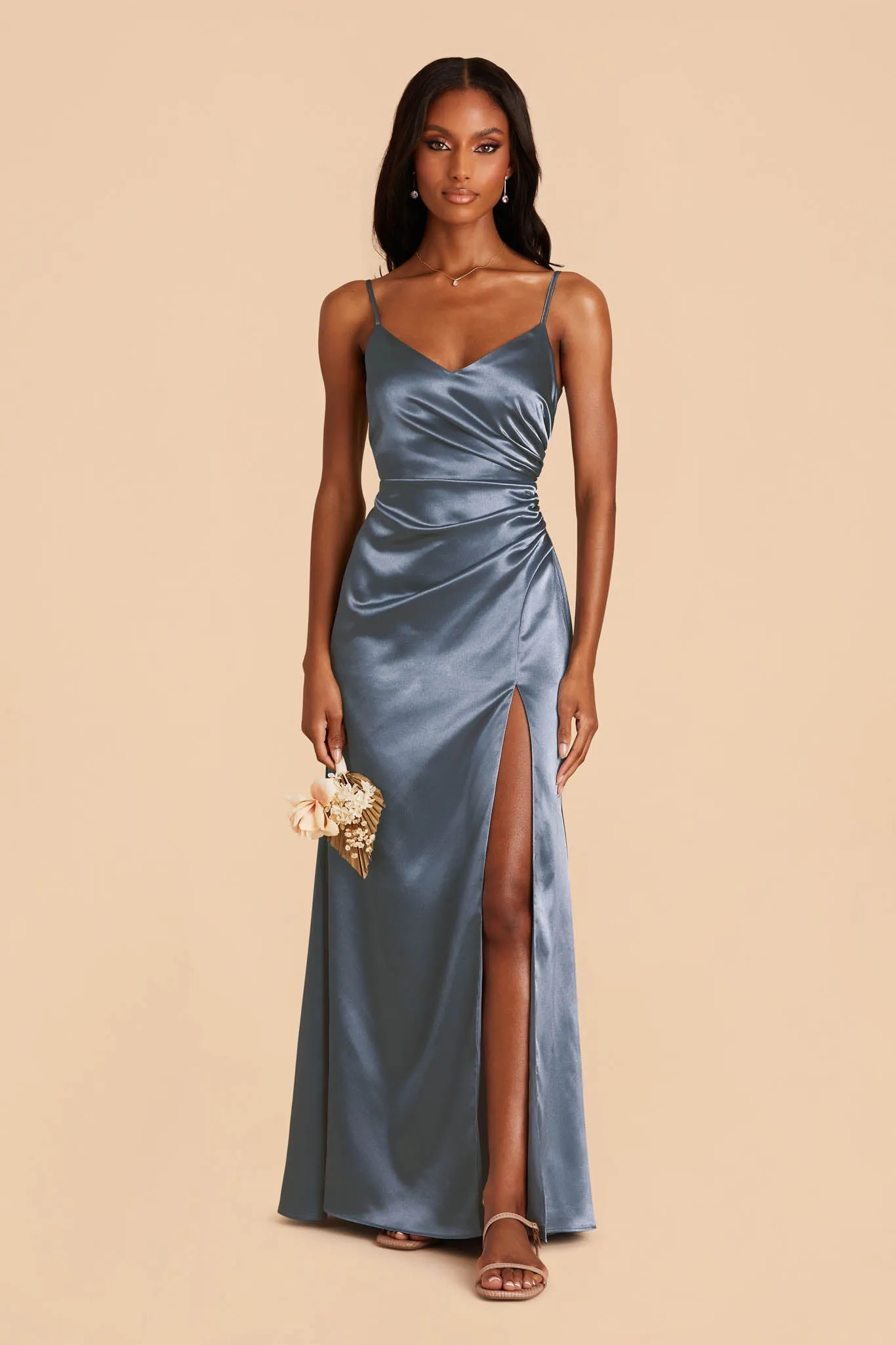 Catherine Shiny Satin Dress - French Blue sold by Birdy Grey product image thumbnail 2