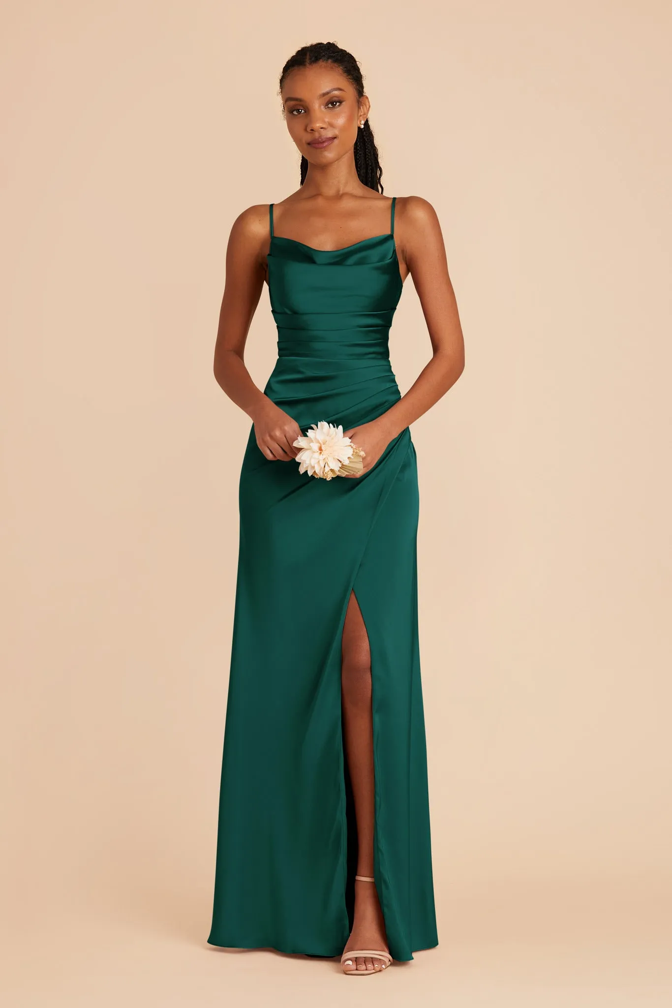 Lydia Matte Satin Dress - Emerald sold by Birdy Grey product image thumbnail 5