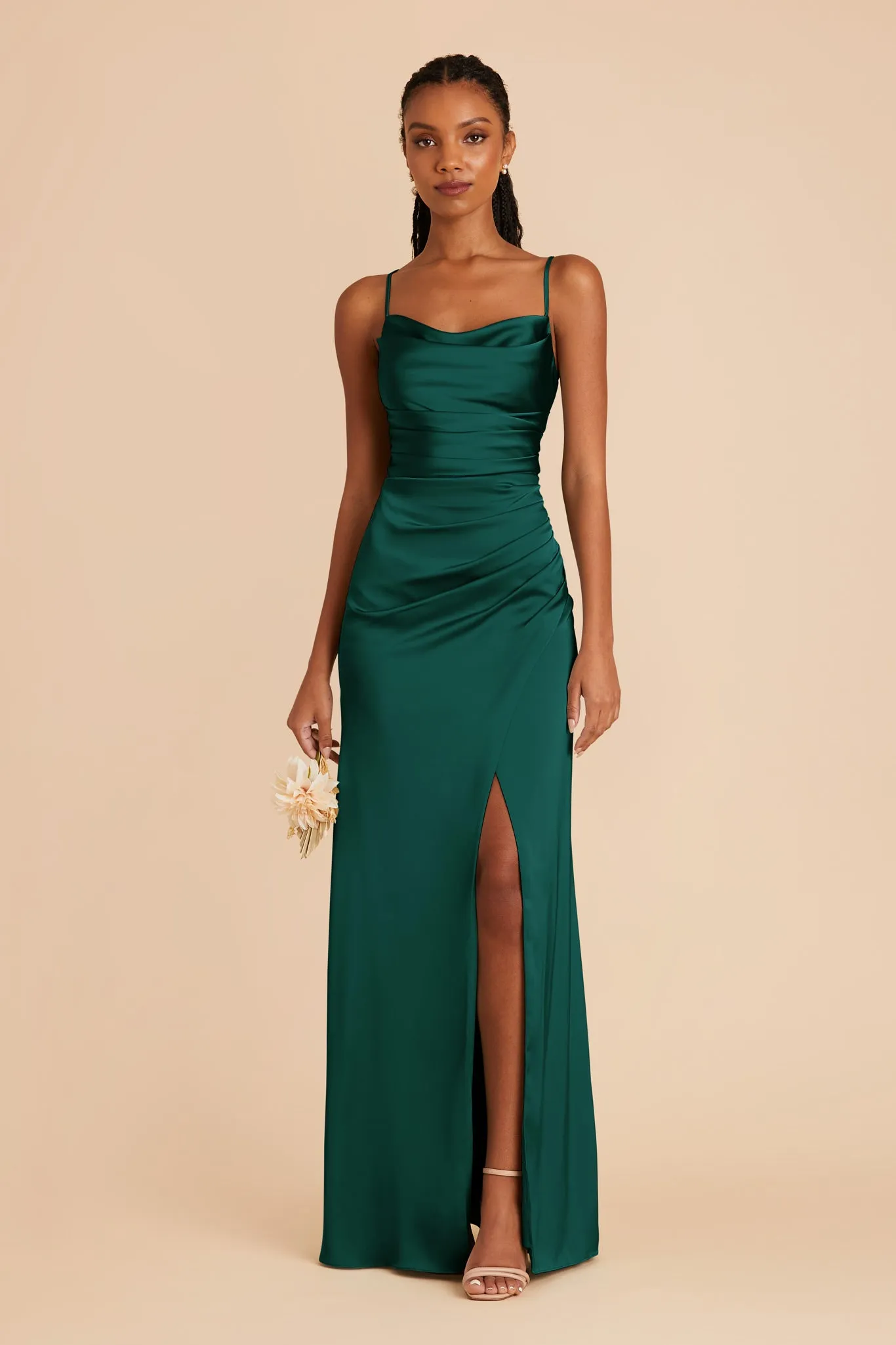 Lydia Matte Satin Dress - Emerald sold by Birdy Grey product image thumbnail 4