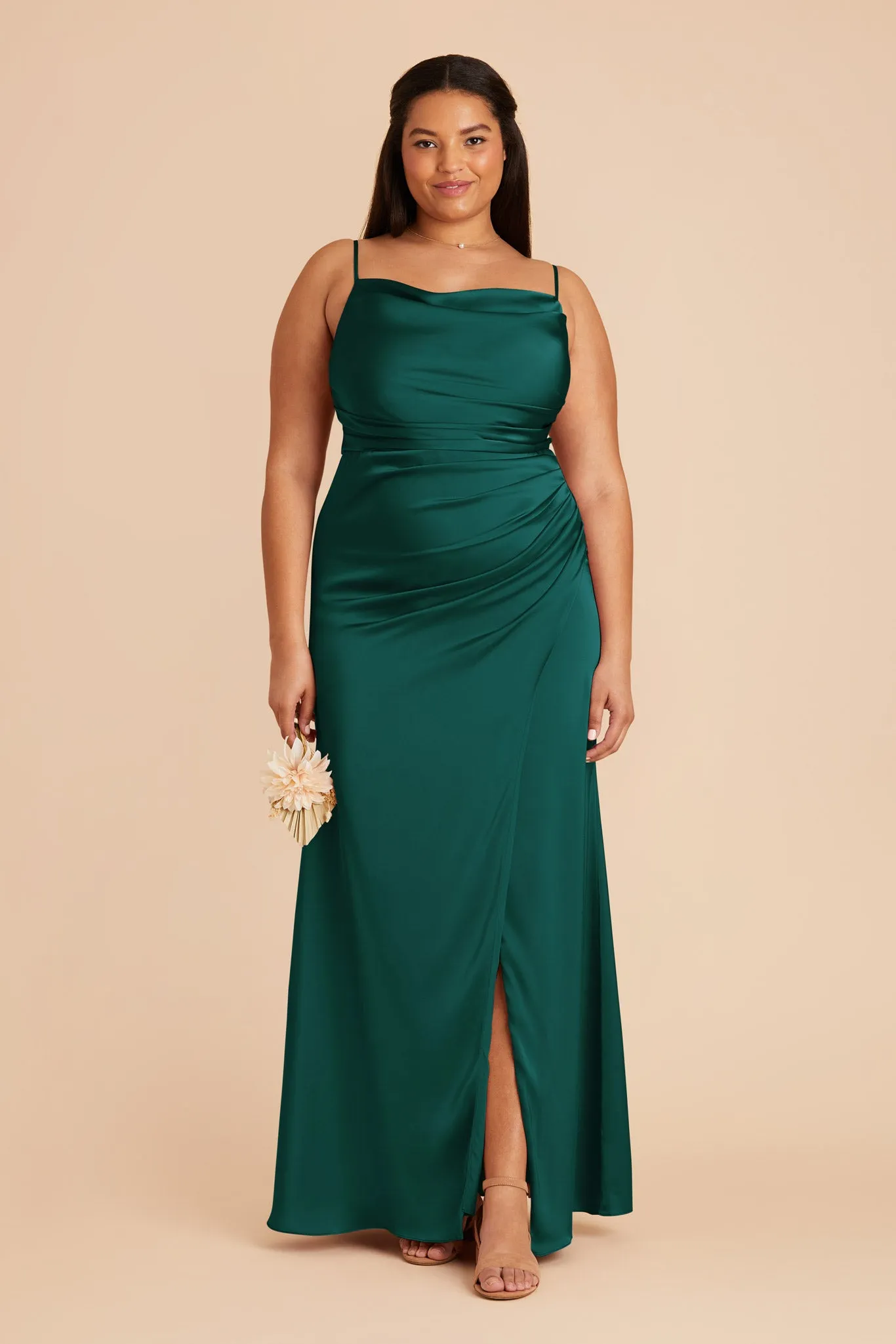 Lydia Matte Satin Dress - Emerald sold by Birdy Grey product image thumbnail 2