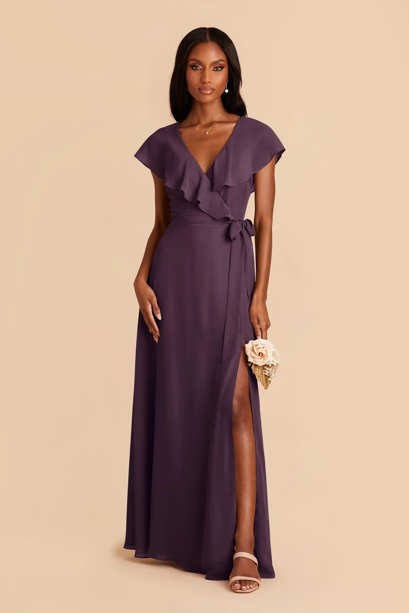 Jackson Chiffon Dress - Plum sold by Birdy Grey