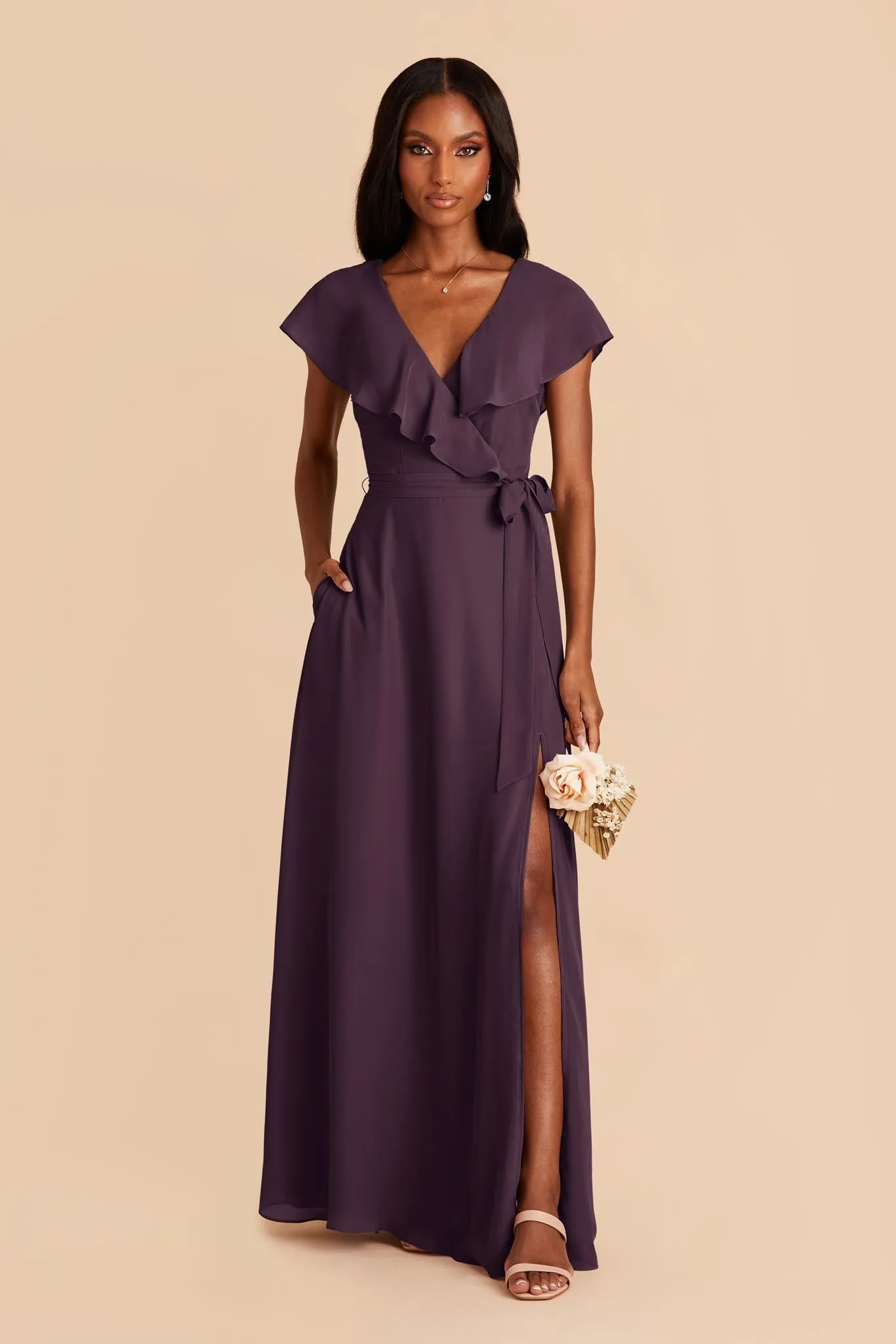 Jackson Chiffon Dress - Plum sold by Birdy Grey product image thumbnail 3