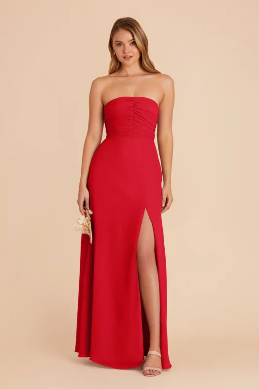 Cara Chiffon Dress - Ruby Red sold by Birdy Grey