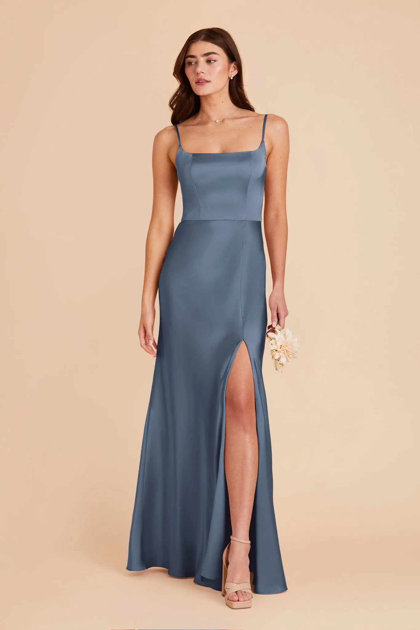 Mai Matte Satin Dress - French Blue sold by Birdy Grey product image thumbnail 3