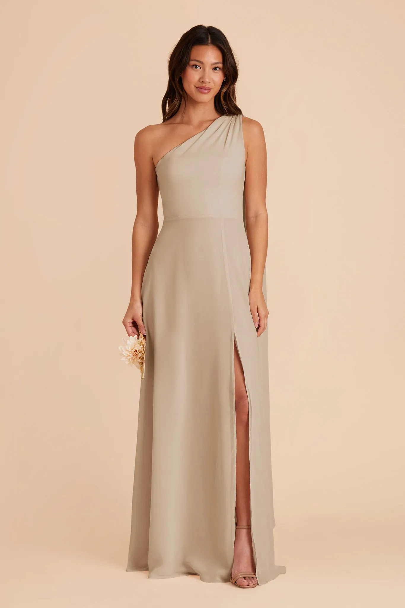 Melissa Chiffon Dress - Almond sold by Birdy Grey