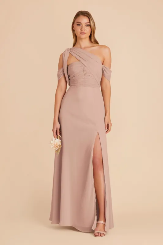 Cara Chiffon Dress - Taupe sold by Birdy Grey