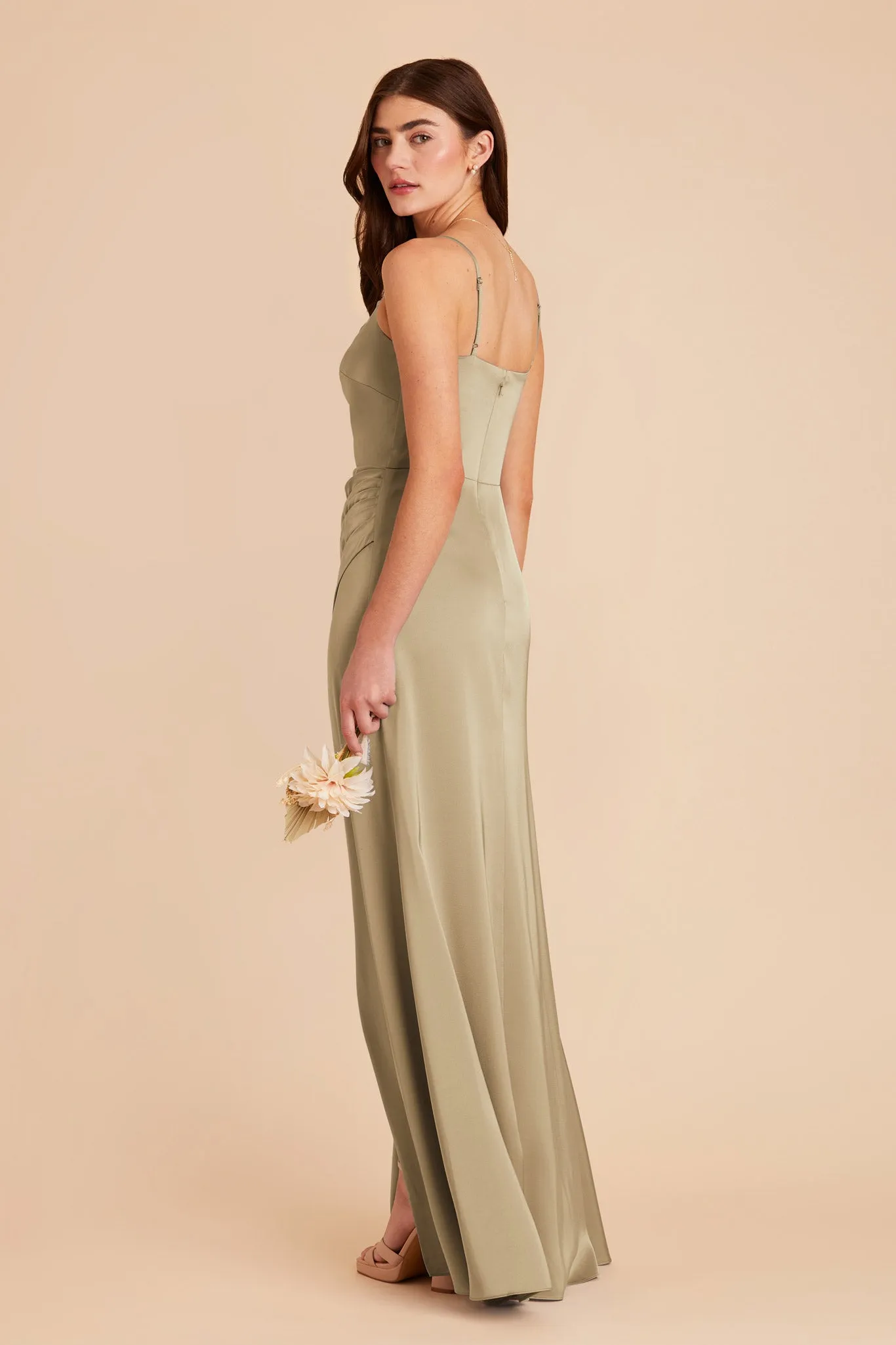 Jennifer Matte Satin Dress - Moss Green sold by Birdy Grey product image thumbnail 4