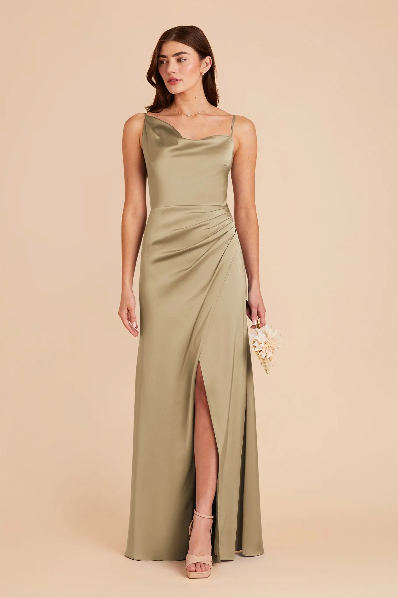 Jennifer Matte Satin Dress - Moss Green sold by Birdy Grey product image thumbnail 3