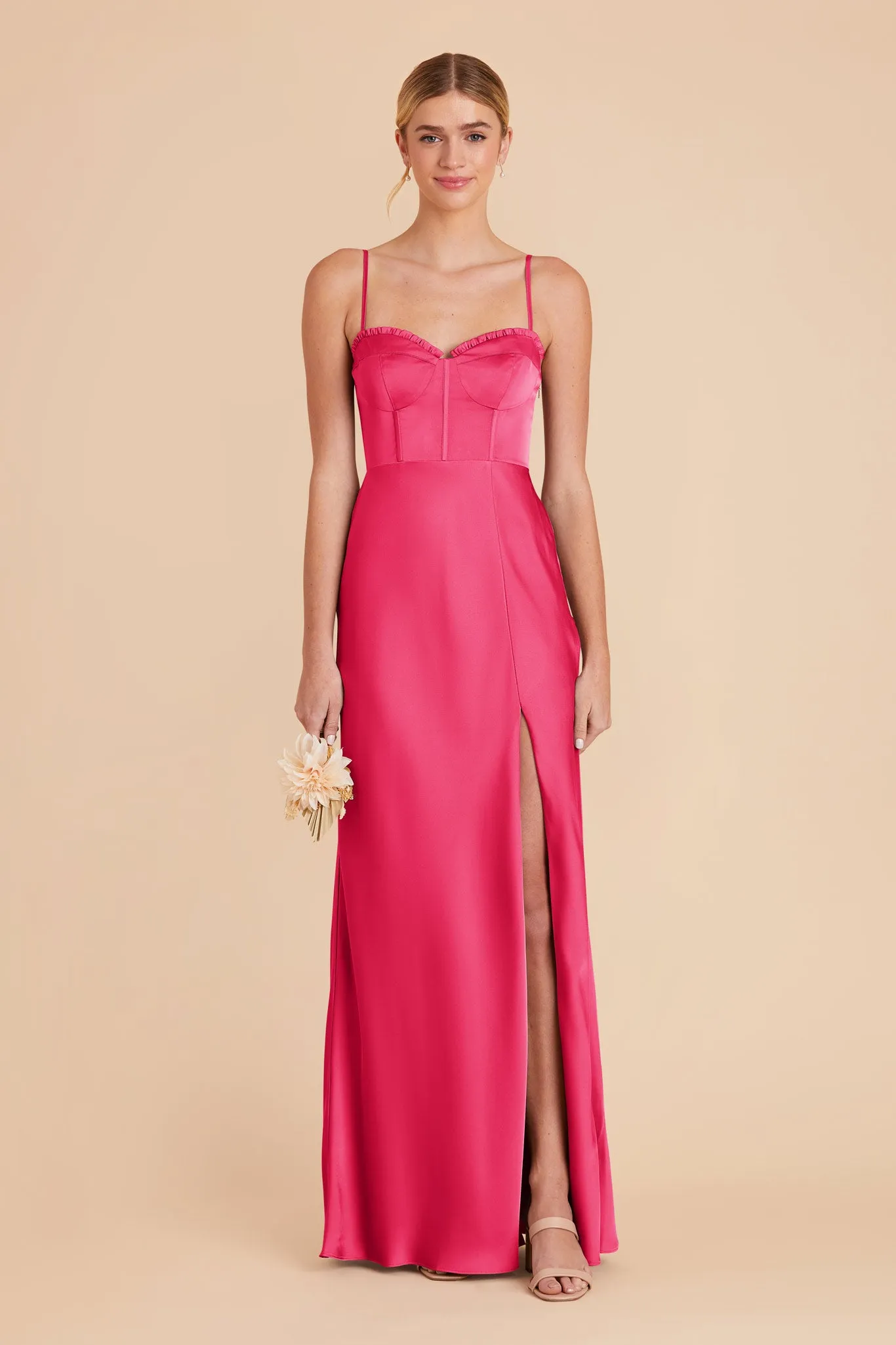 Jessica Matte Satin Dress - Fuchsia sold by Birdy Grey product image thumbnail 3
