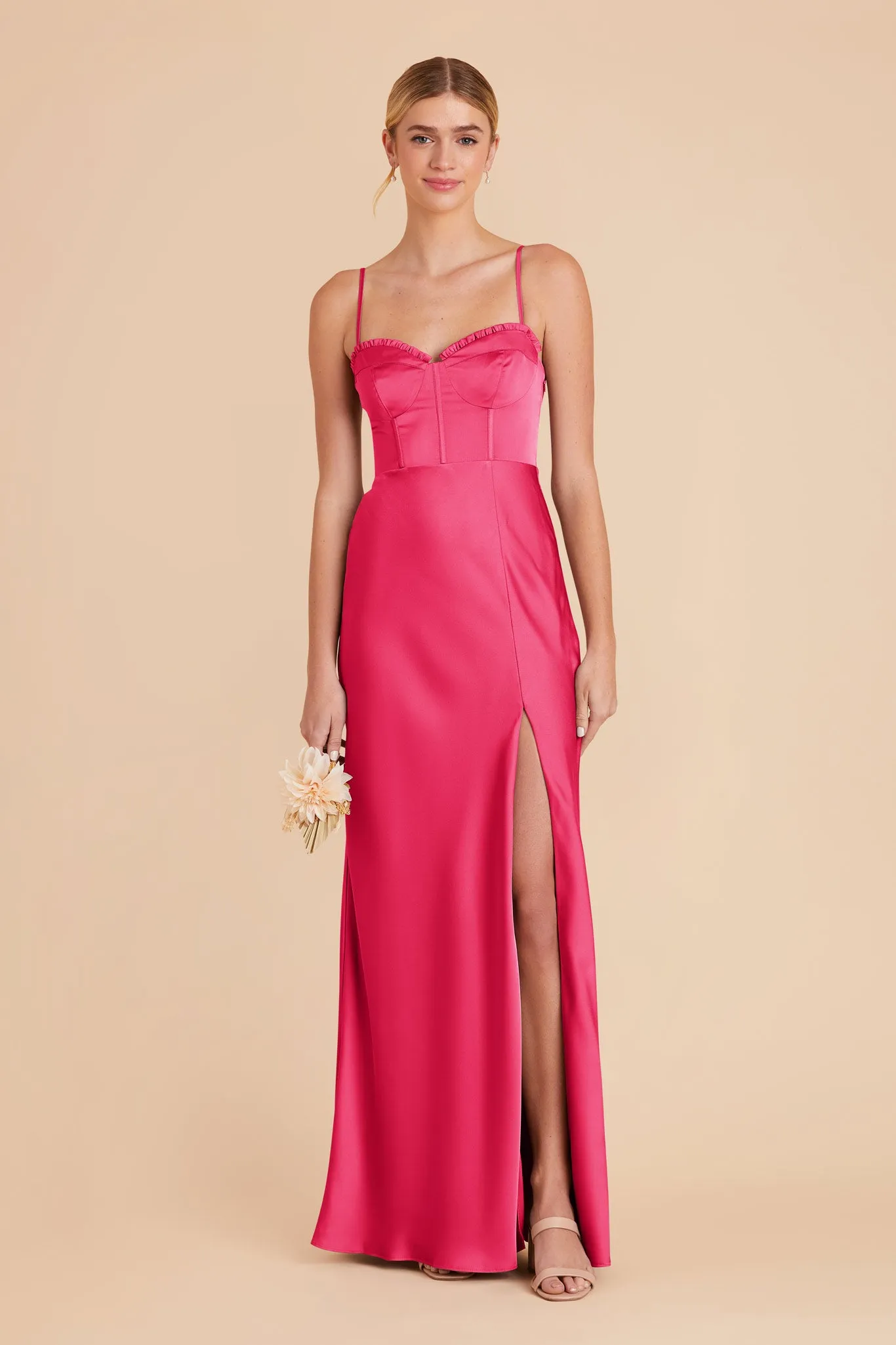 Jessica Matte Satin Dress - Fuchsia sold by Birdy Grey product image thumbnail 2