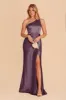 Kira Shiny Satin Dress - Plum sold by Birdy Grey