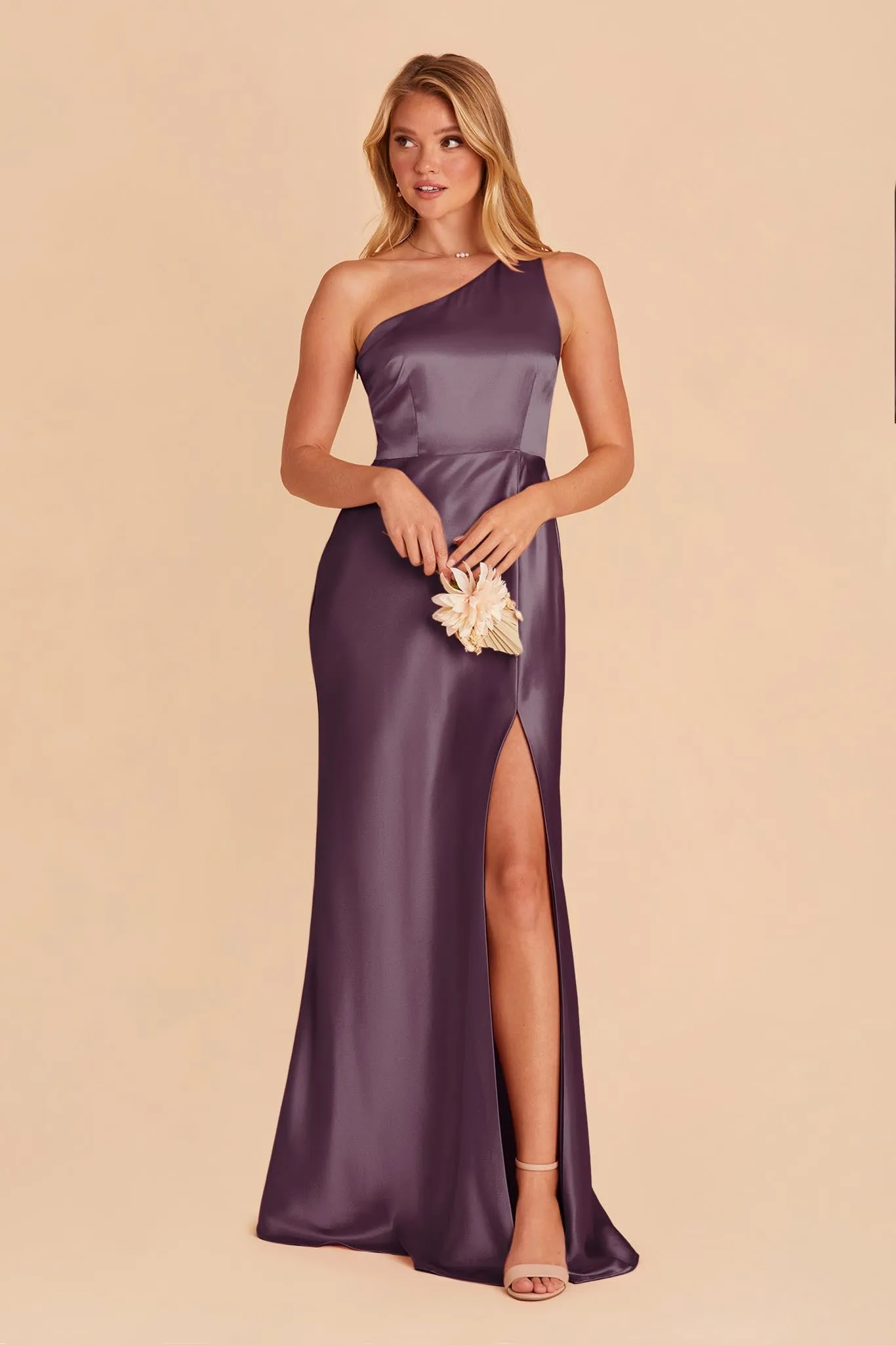 Kira Shiny Satin Dress - Plum sold by Birdy Grey product image thumbnail 4