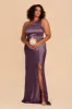Kira Shiny Satin Dress - Plum sold by Birdy Grey