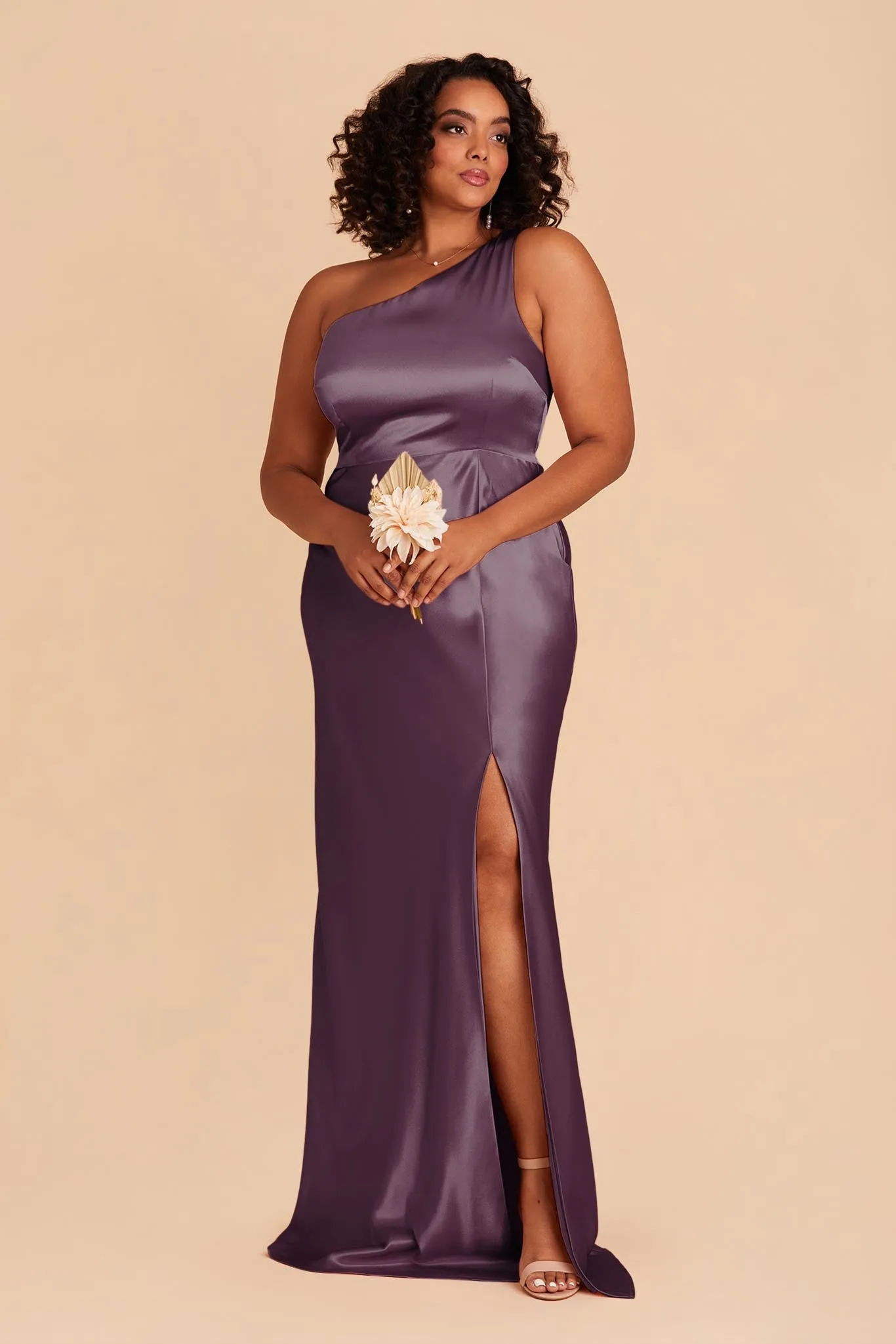 Kira Shiny Satin Dress - Plum sold by Birdy Grey product image thumbnail 5