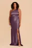 Kira Shiny Satin Dress - Plum sold by Birdy Grey