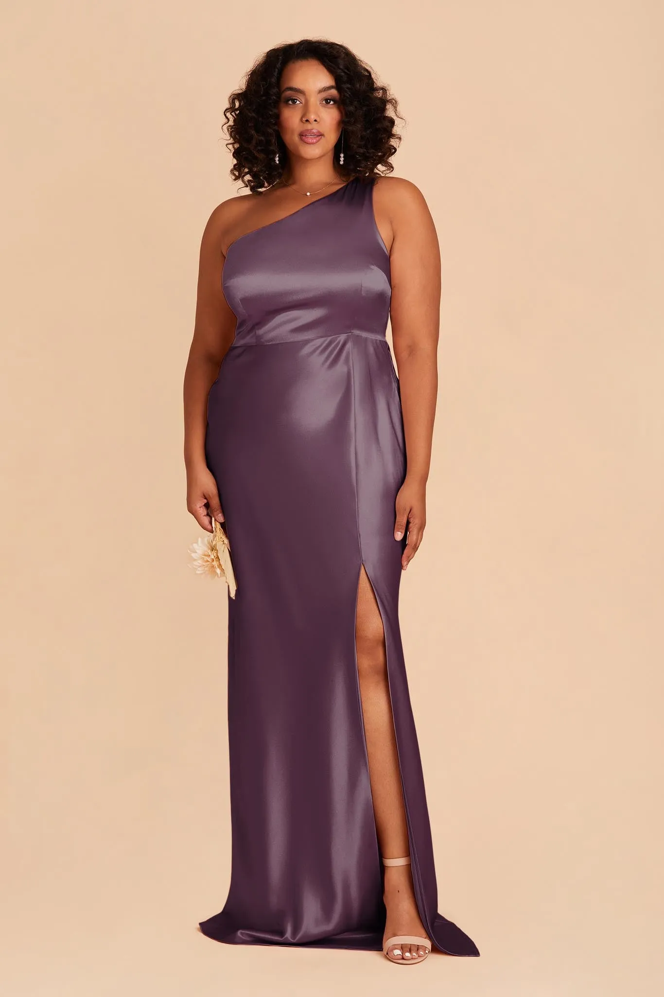 Kira Shiny Satin Dress - Plum sold by Birdy Grey product image thumbnail 2
