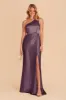 Kira Shiny Satin Dress - Plum sold by Birdy Grey