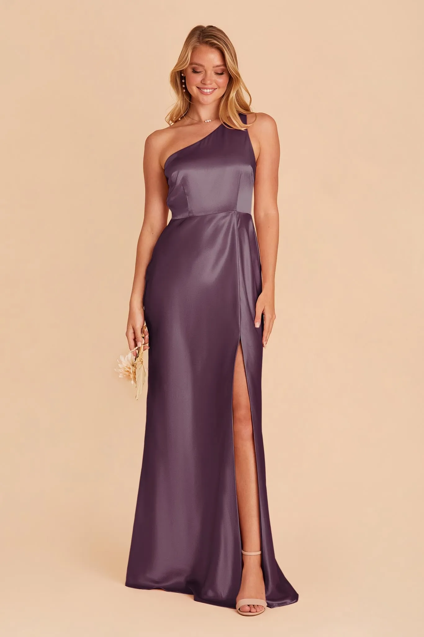 Kira Shiny Satin Dress - Plum sold by Birdy Grey product image thumbnail 3