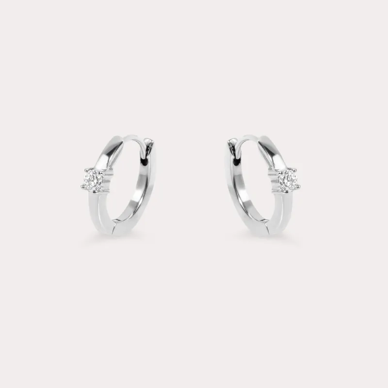 Royal Huggie Earrings - Silver sold by Birdy Grey
