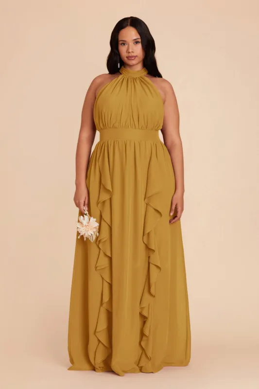 Joyce Chiffon Dress - Marigold sold by Birdy Grey