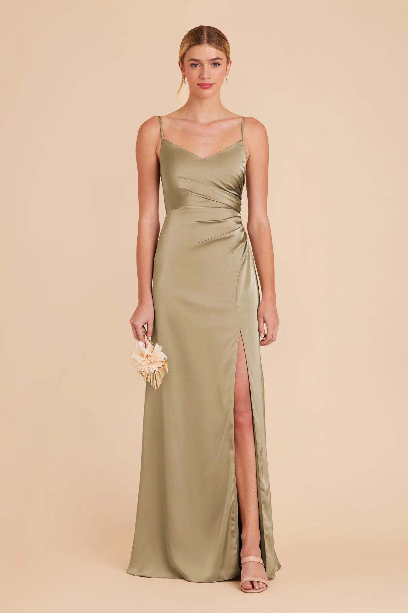 Catherine Matte Satin Dress - Moss Green sold by Birdy Grey product image thumbnail 4